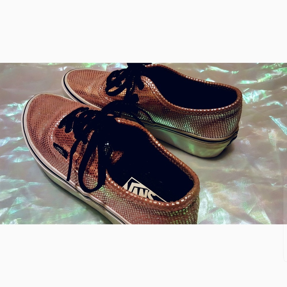 Pink Metallic Platform VANS